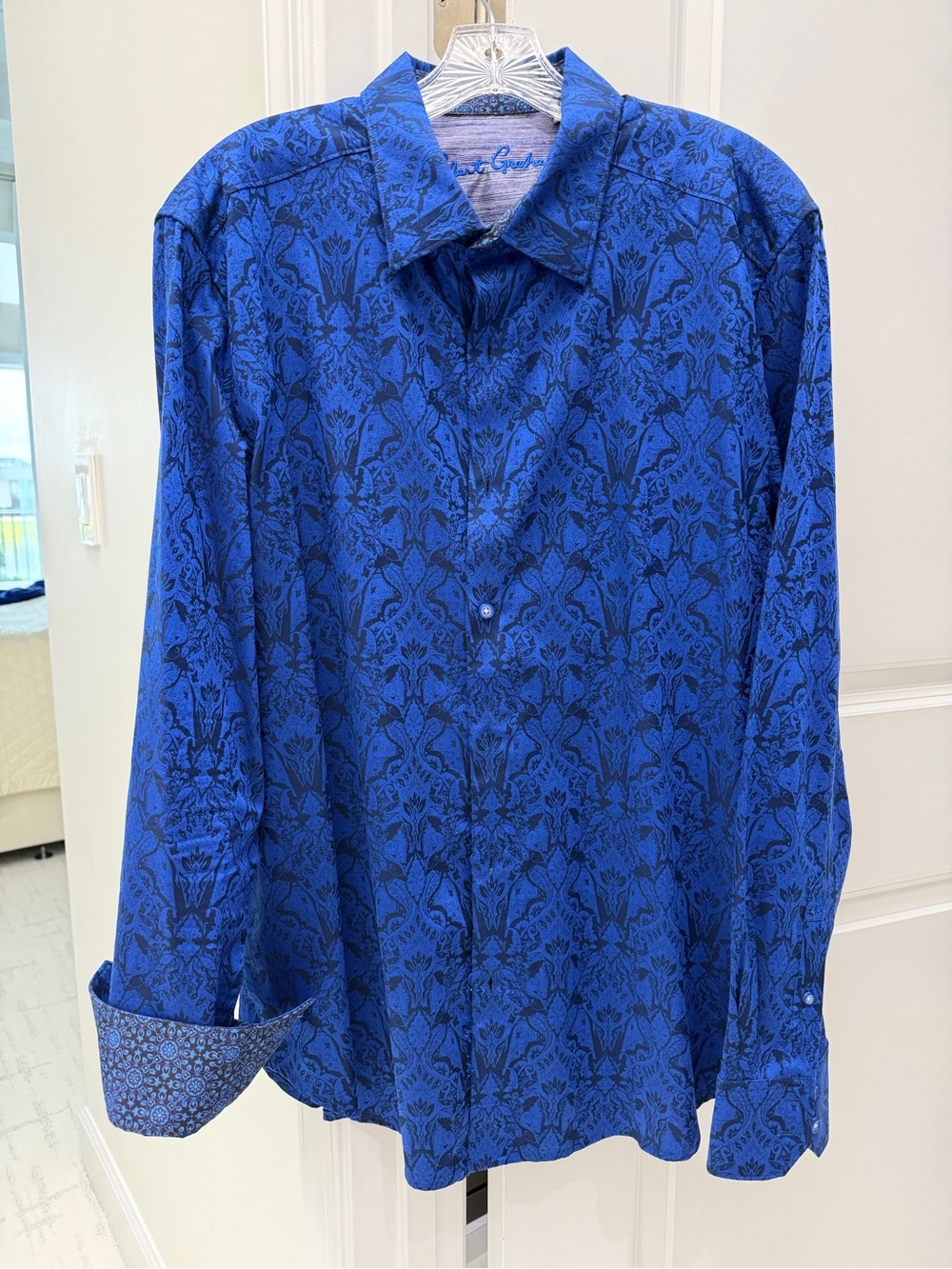 Robert Graham Blue Printed Long-Sleeve Button-Front Shirt
